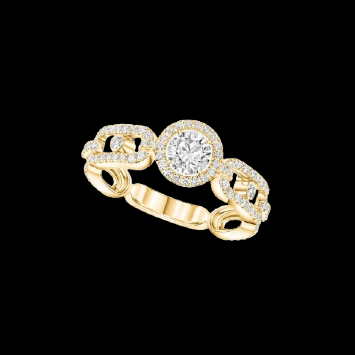 Bague Solitaire Move Link 0,30ct Diamant Or Jaune