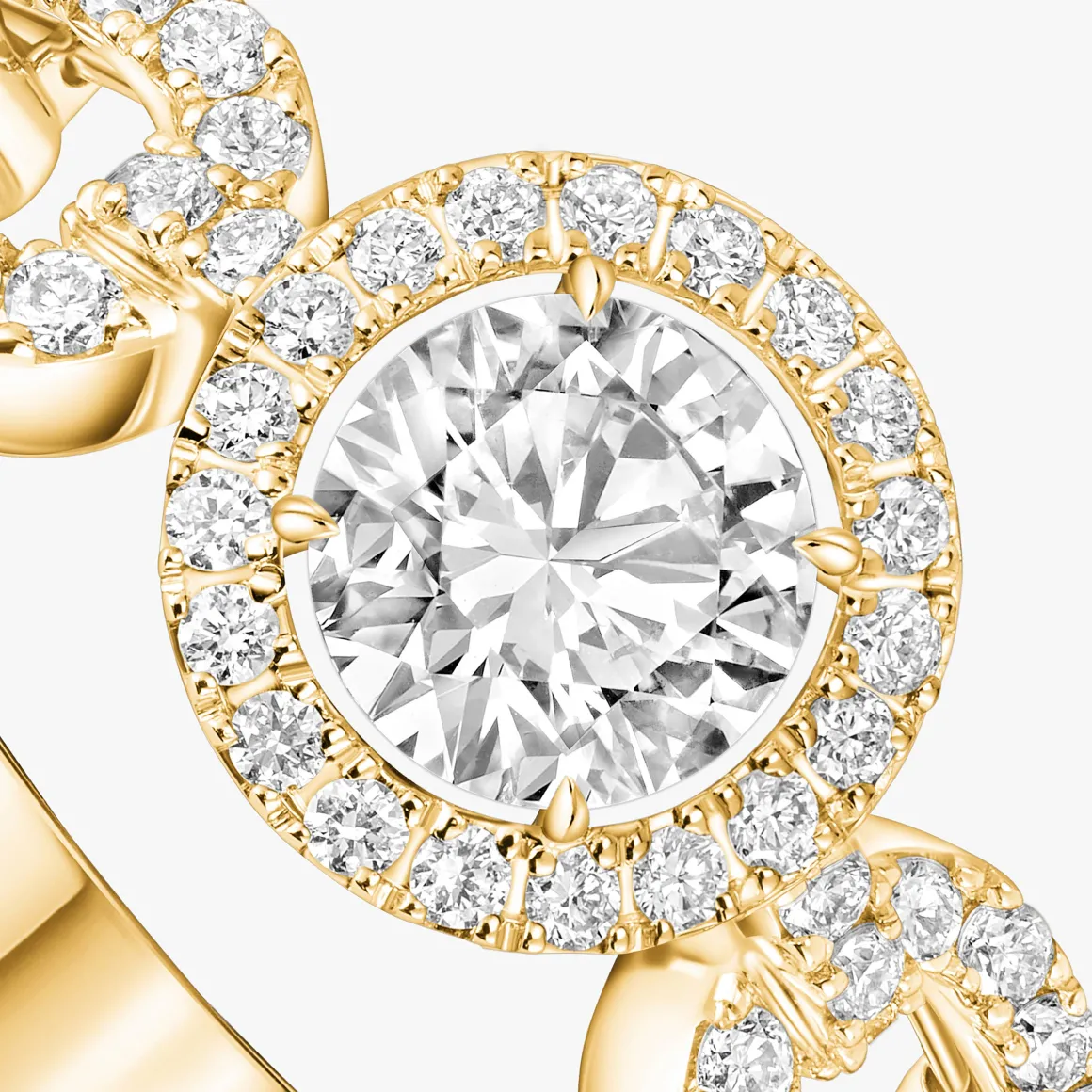 Bague Solitaire Move Link 0,30ct Diamant Or Jaune