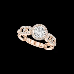 Bague Solitaire Move Link 0,70ct Diamant Or Rose