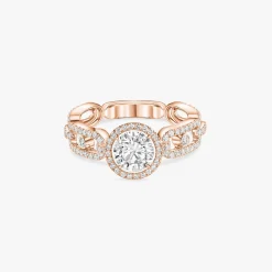 Bague Solitaire Move Link 0,70ct Diamant Or Rose