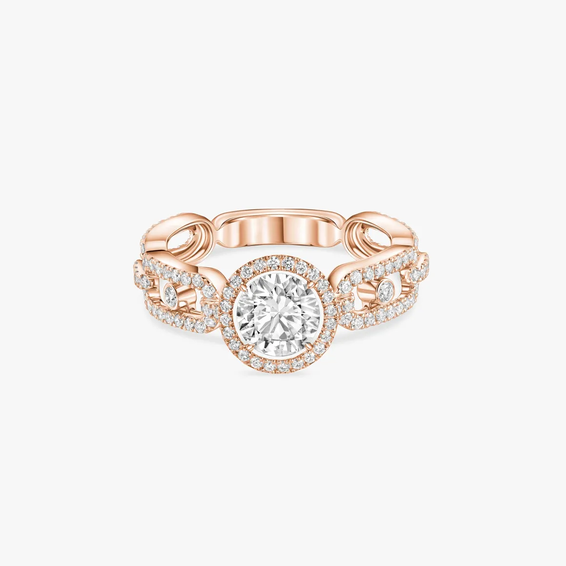 Bague Solitaire Move Link 0,70ct Diamant Or Rose