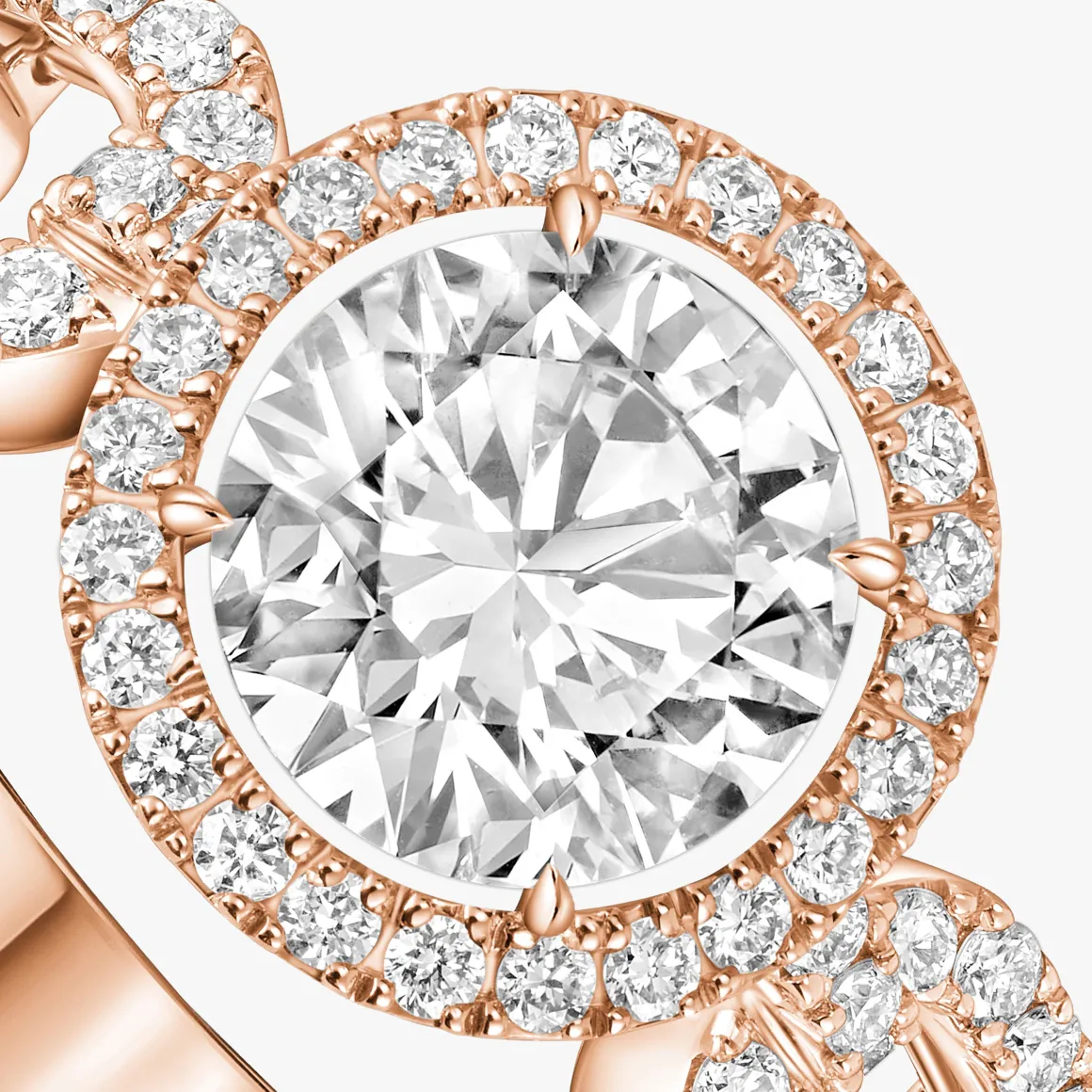 Bague Solitaire Move Link 0,70ct Diamant Or Rose