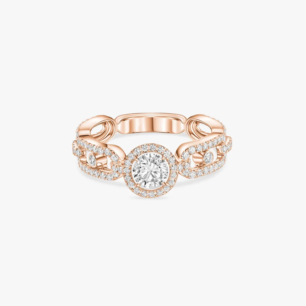 Bague Solitaire Move Link 0,30ct Diamant Or Rose