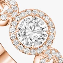 Bague Solitaire Move Link 0,30ct Diamant Or Rose