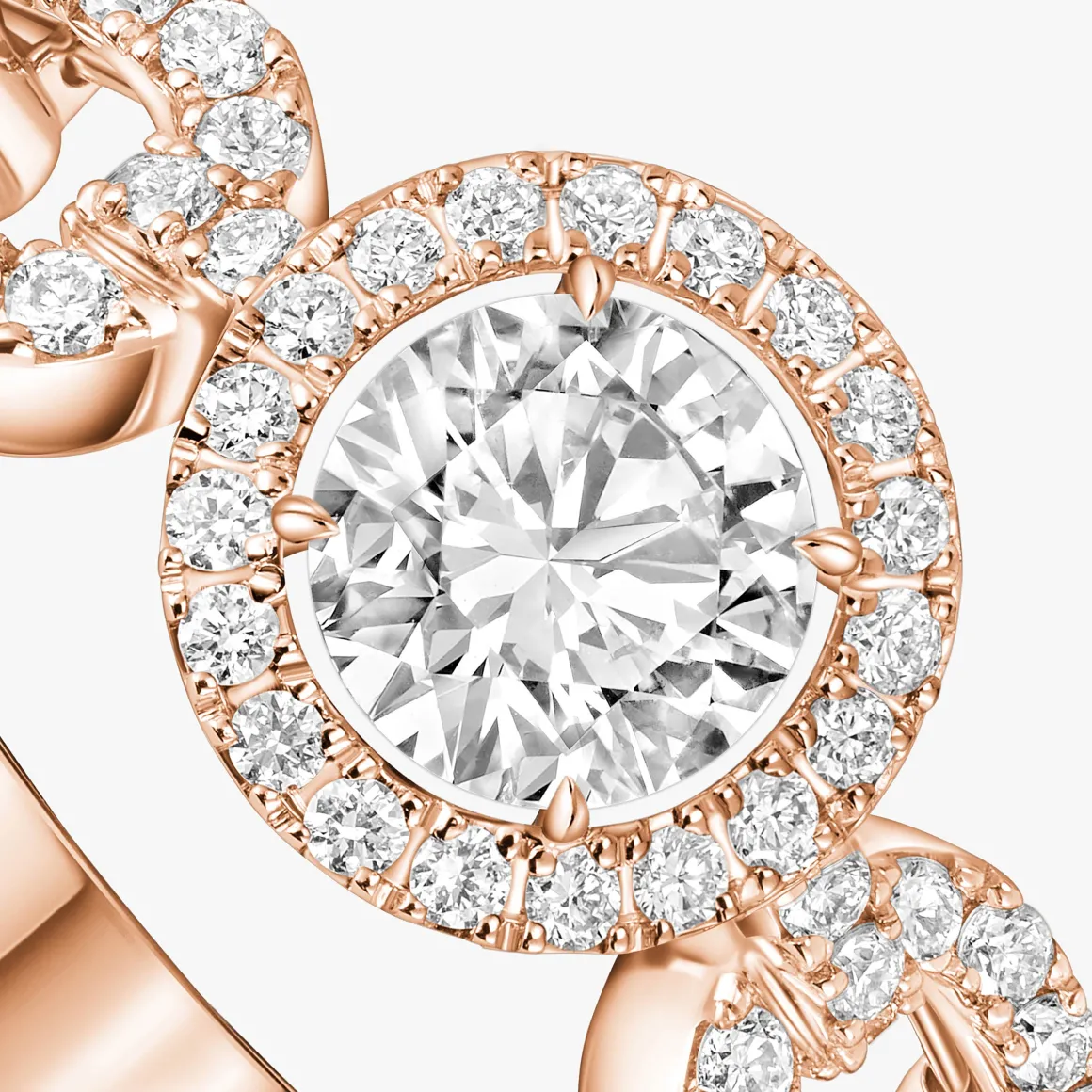 Bague Solitaire Move Link 0,30ct Diamant Or Rose