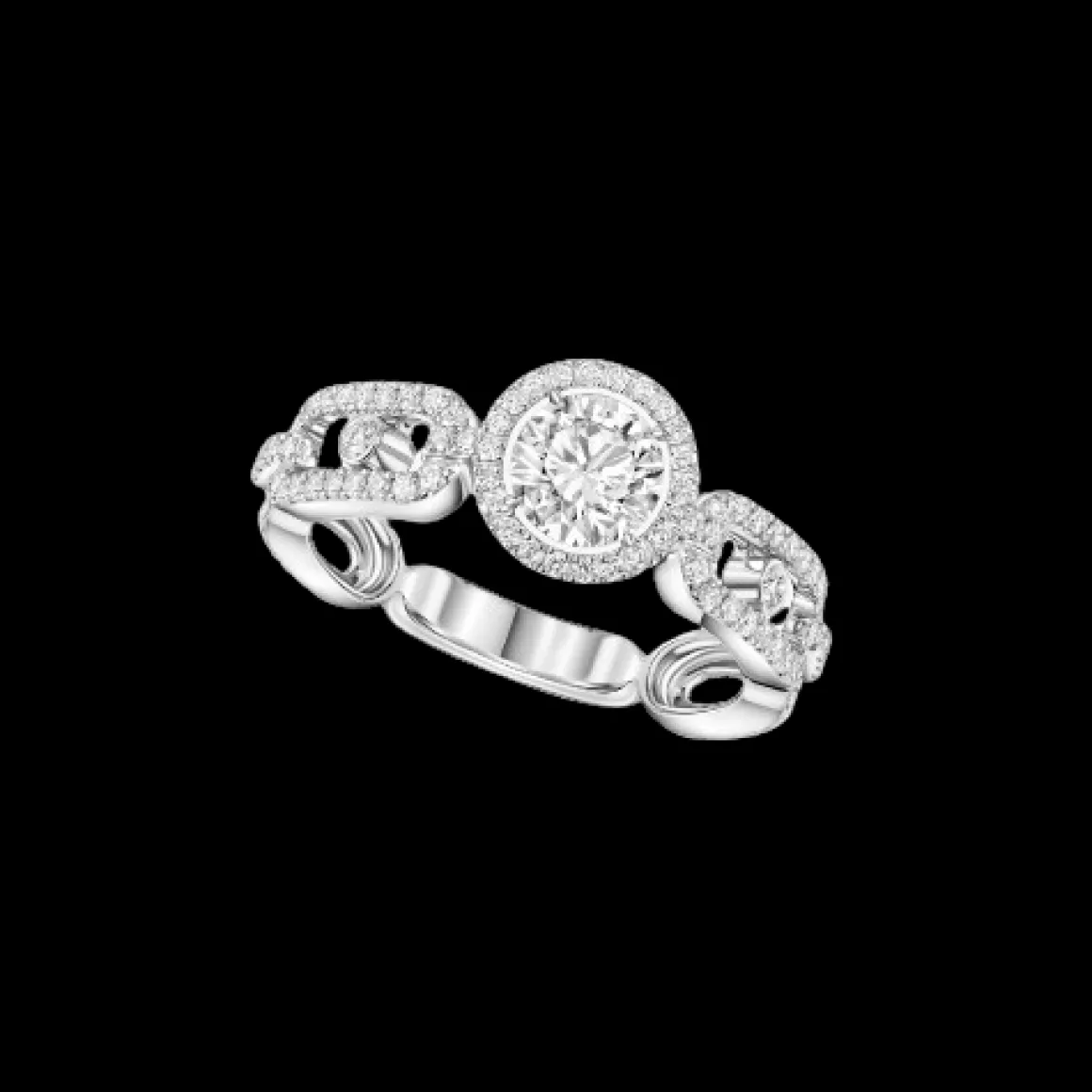 Bague Solitaire Move Link 0,50ct Diamant Or Blanc
