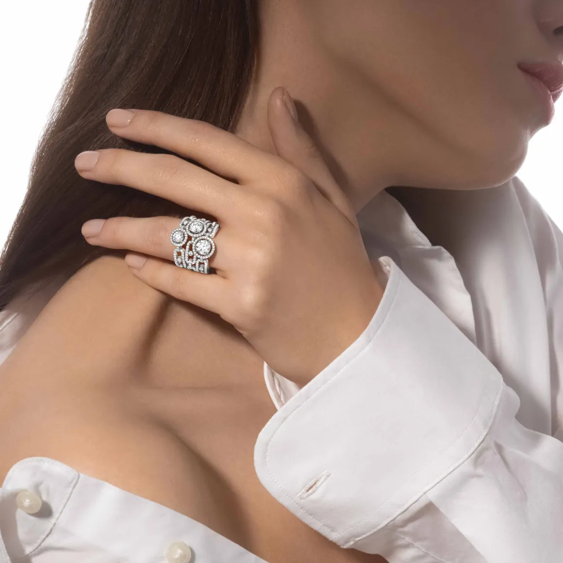 Bague Solitaire Move Link 0,50ct Diamant Or Blanc