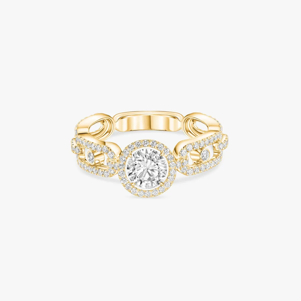 Bague Solitaire Move Link 0,50ct Diamant Or Jaune