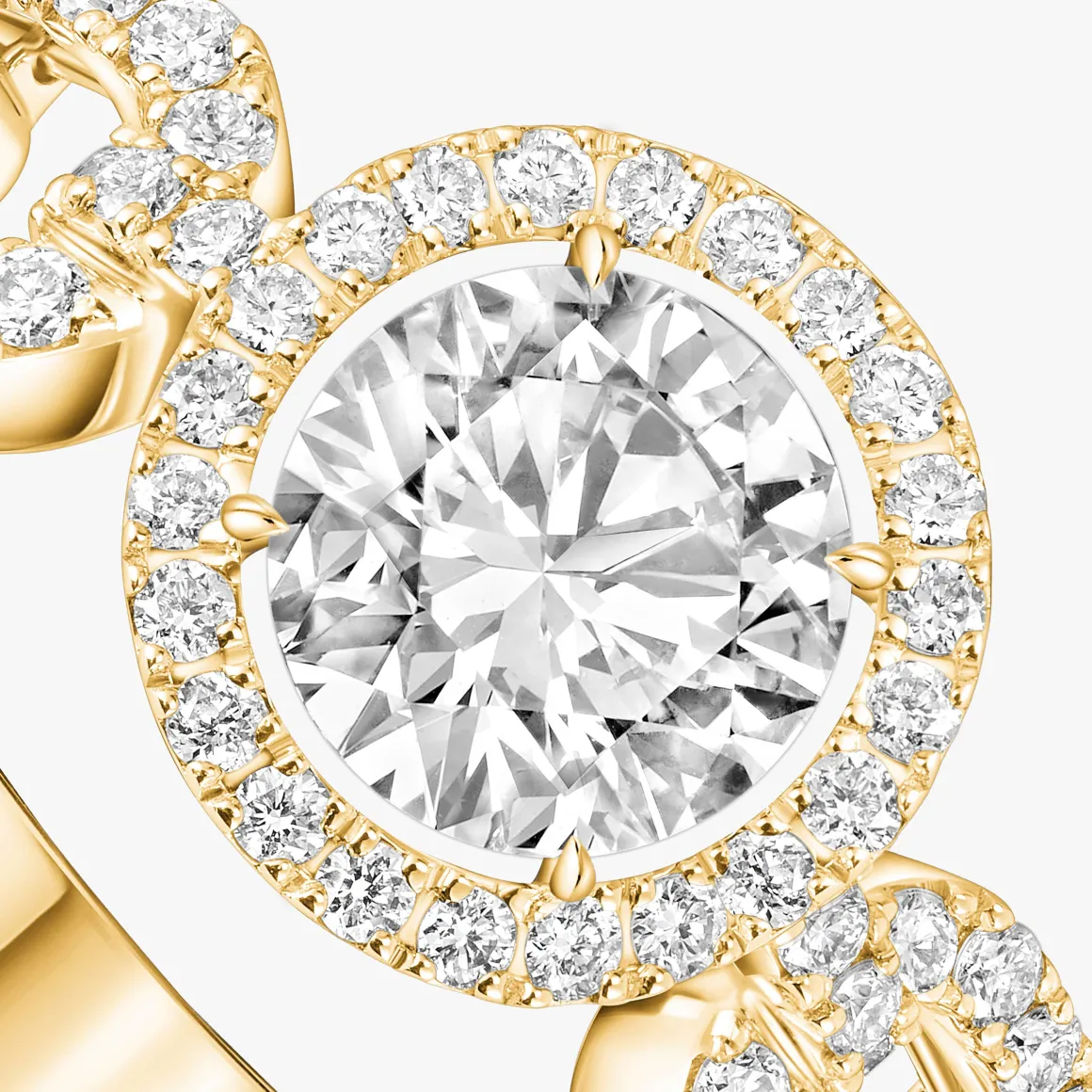 Bague Solitaire Move Link 0,50ct Diamant Or Jaune
