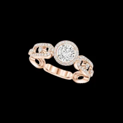 Bague Solitaire Move Link 0,50ct Diamant Or Rose