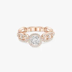 Bague Solitaire Move Link 0,50ct Diamant Or Rose