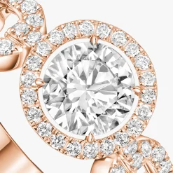 Bague Solitaire Move Link 0,50ct Diamant Or Rose