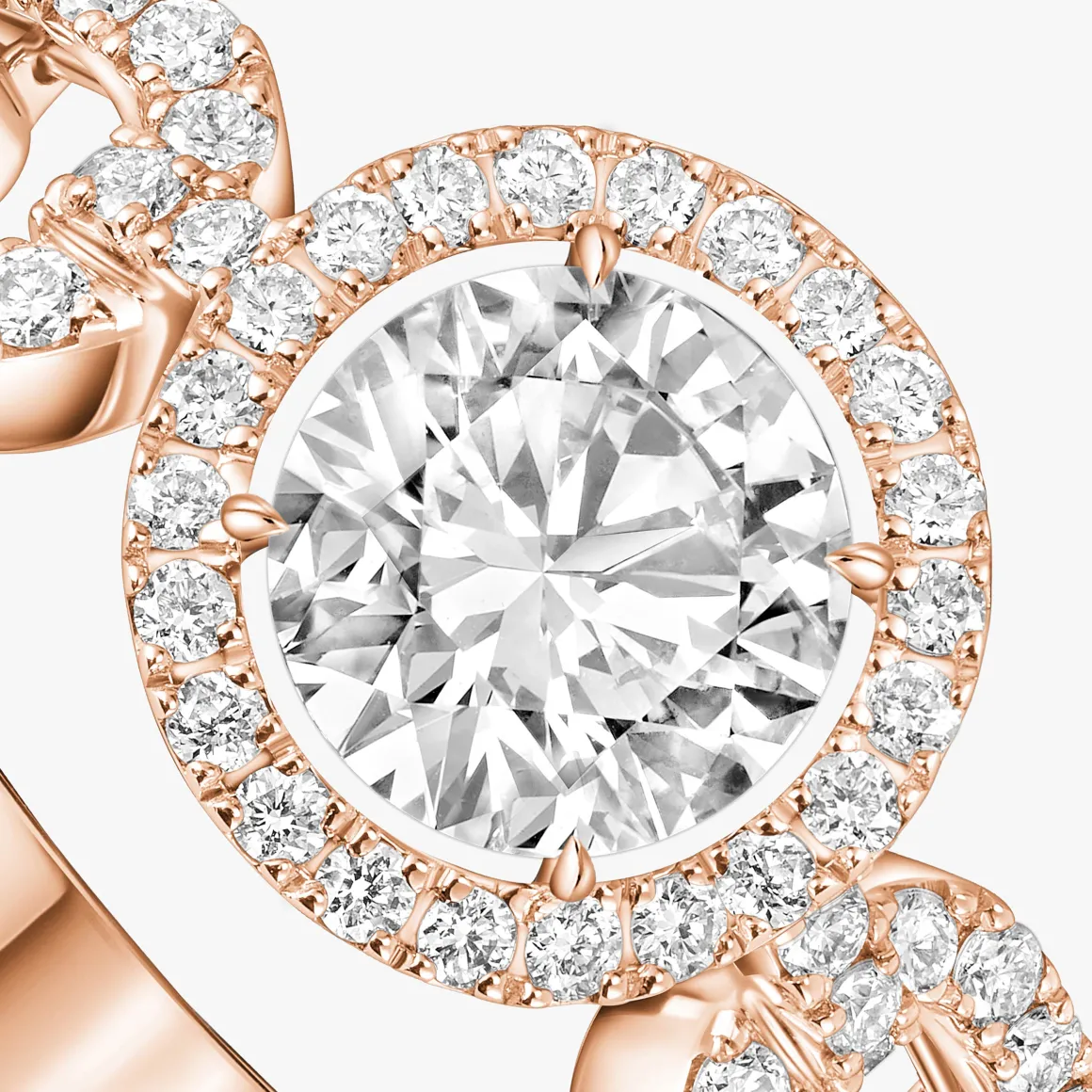 Bague Solitaire Move Link 0,50ct Diamant Or Rose