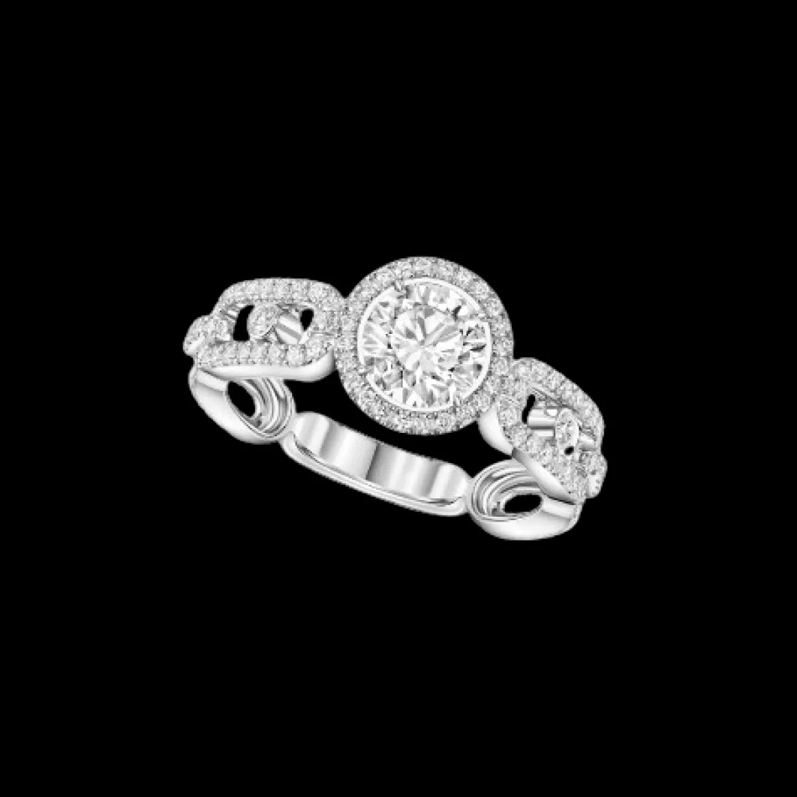 Bague Solitaire Move Link 0,70ct Diamant Or Blanc