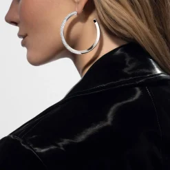 Boucles Créoles Divine Enigma GM d'oreilles Diamant Or Blanc