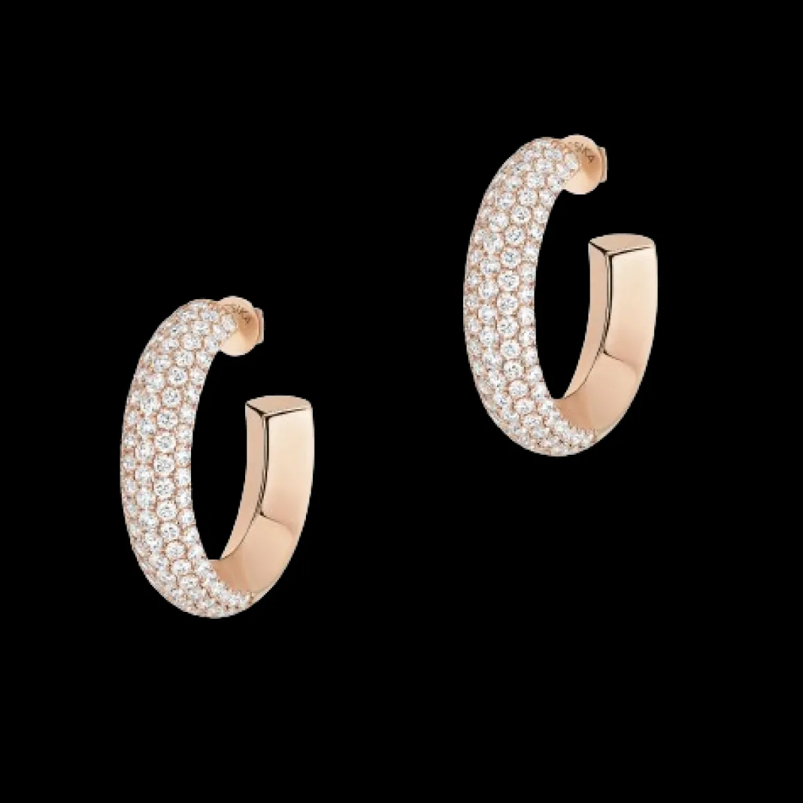 Boucles Créoles Divine Enigma PM d'oreilles Diamant Or Rose