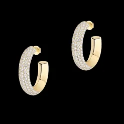 Boucles Créoles Divine Enigma PM d'oreilles Diamant Or Jaune