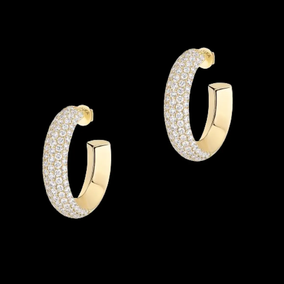 Boucles Créoles Divine Enigma PM d'oreilles Diamant Or Jaune