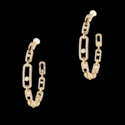Boucles d'oreilles créoles en or jaune femme Move Link MM