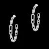 Boucles d'oreilles créoles en or blanc femme Move Link MM