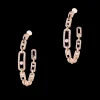 Boucles d'oreilles créoles en or rose femme Move Link MM