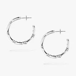 Boucles d'oreilles diamant or blanc créoles move link