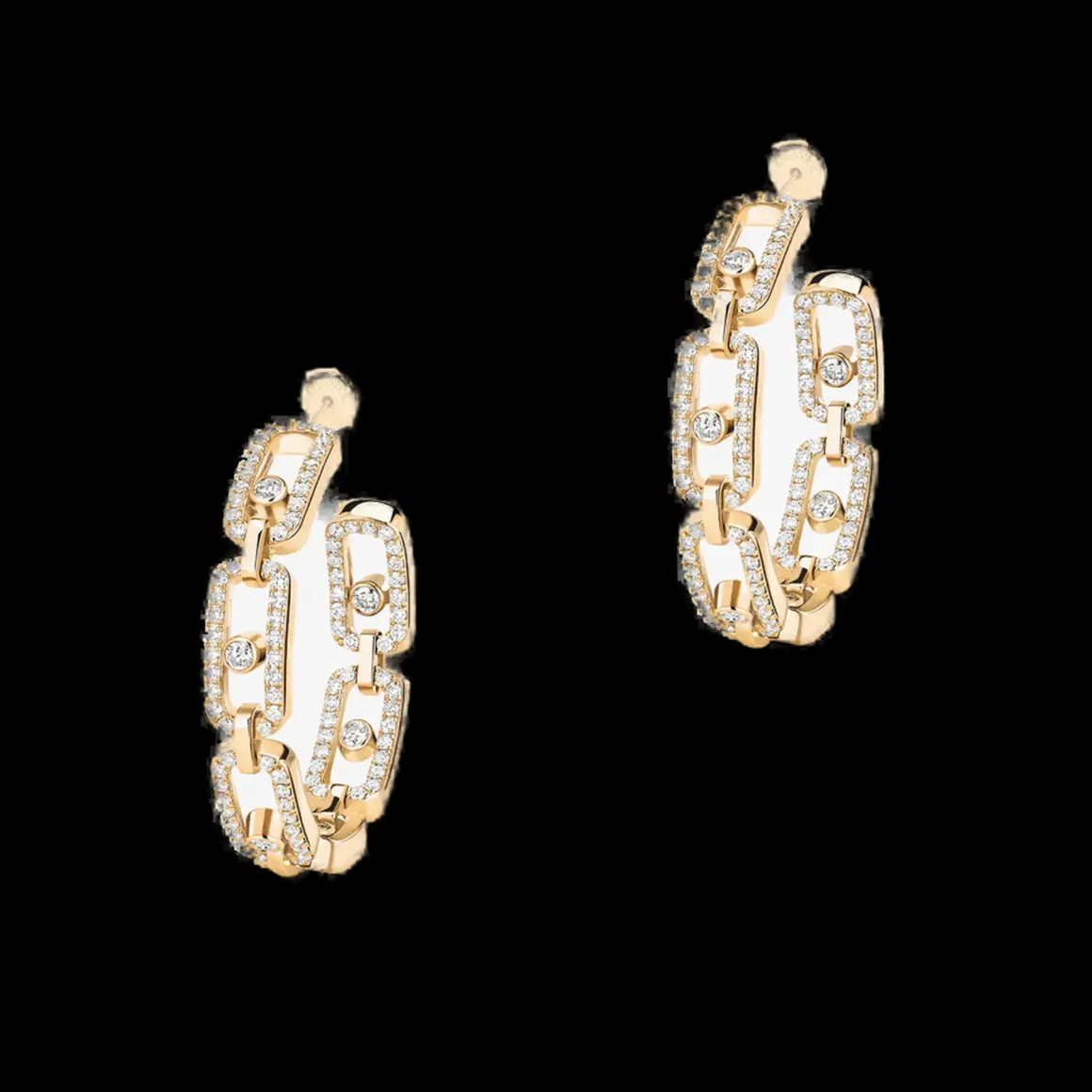 Boucles d'oreilles diamant or jaune créoles move link