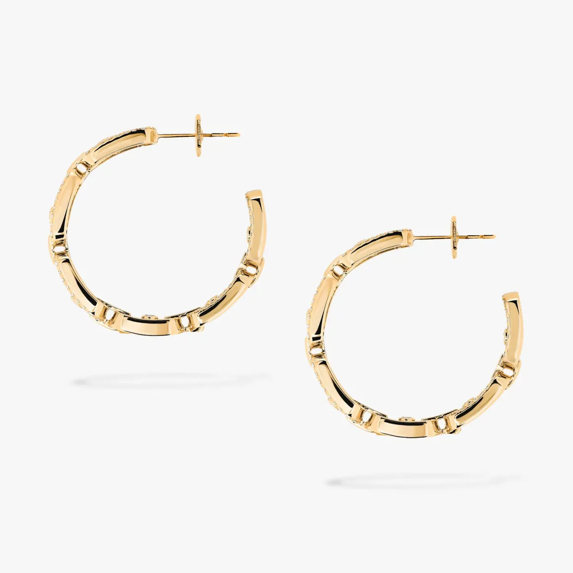 Boucles d'oreilles diamant or jaune créoles move link