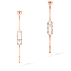 Boucles d'oreilles diamant or rose créoles move uno gm