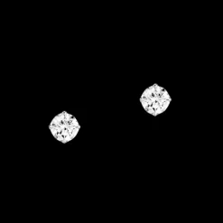 BOUCLES D'OREILLES DIAMANT OR BLANC PUCES BRILLANT