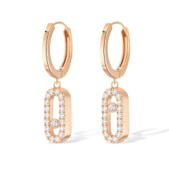 Boucles d'oreilles Diamant Or Rose