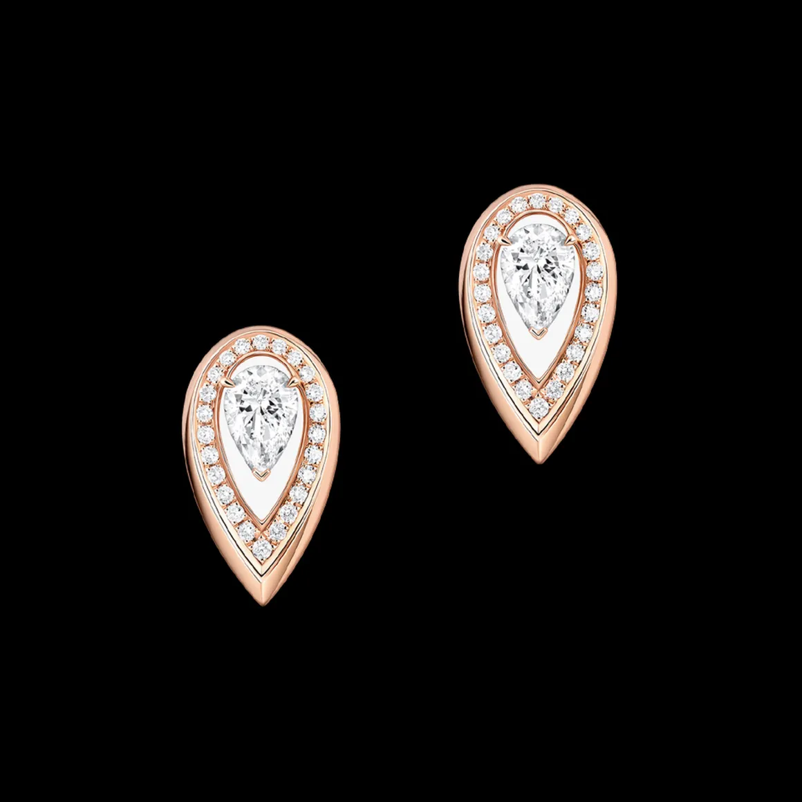 Boucles d'oreilles diamant or rose Fiery 0,25ct