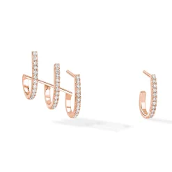 Boucles d'oreilles Diamant Or Rose