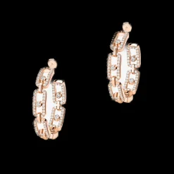 Boucles d'oreilles diamant or rose créoles move link