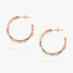 Boucles d'oreilles diamant or rose créoles move link