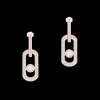 BOUCLES D'OREILLES DIAMANT OR ROSE PENDANTES SO MOVE XL PAVÉES
