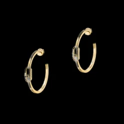 Boucles d'oreilles Femme Or Jaune Diamant Créoles Move Uno PM