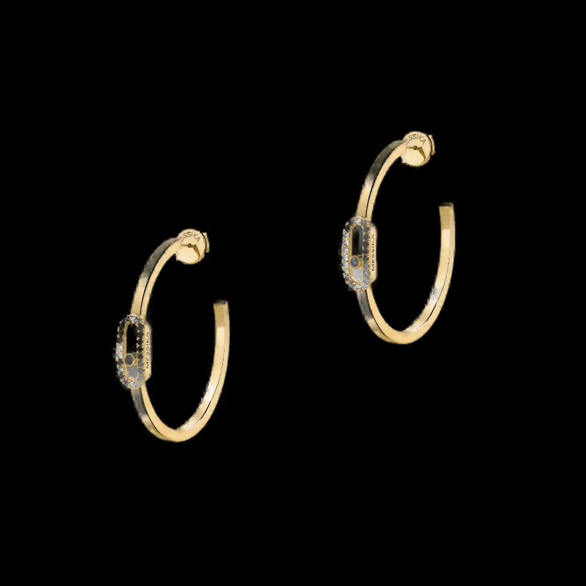 Boucles d'oreilles Femme Or Jaune Diamant Créoles Move Uno PM