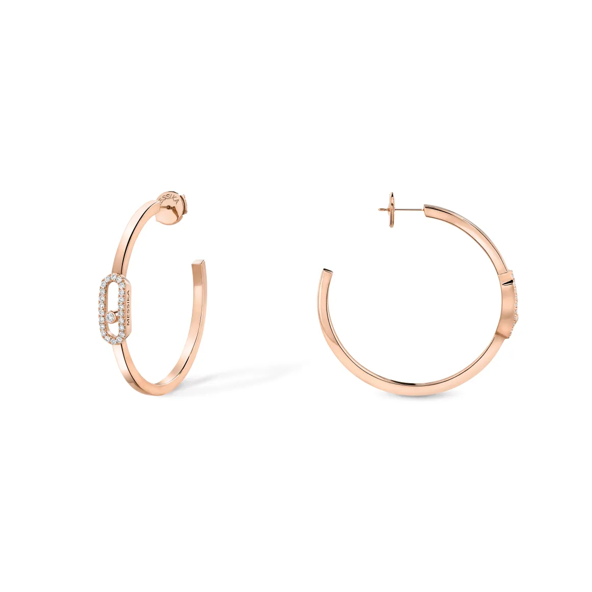 Boucles d'oreilles Femme Or Rose Diamant Créoles Move Uno PM