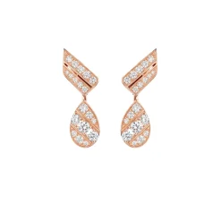 Boucles d'oreilles Joséphine Aigrette Or rose, diamants 085359