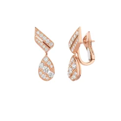 Boucles d'oreilles Joséphine Aigrette Or rose, diamants 085359