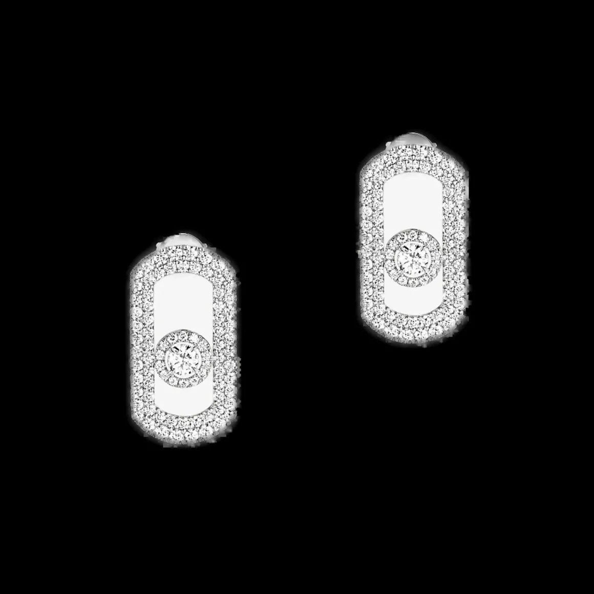 Boucles d'oreilles Or Blanc Diamant So Move Pavées