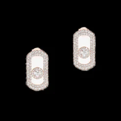 Boucles d'oreilles Or Rose Diamant So Move Pavées