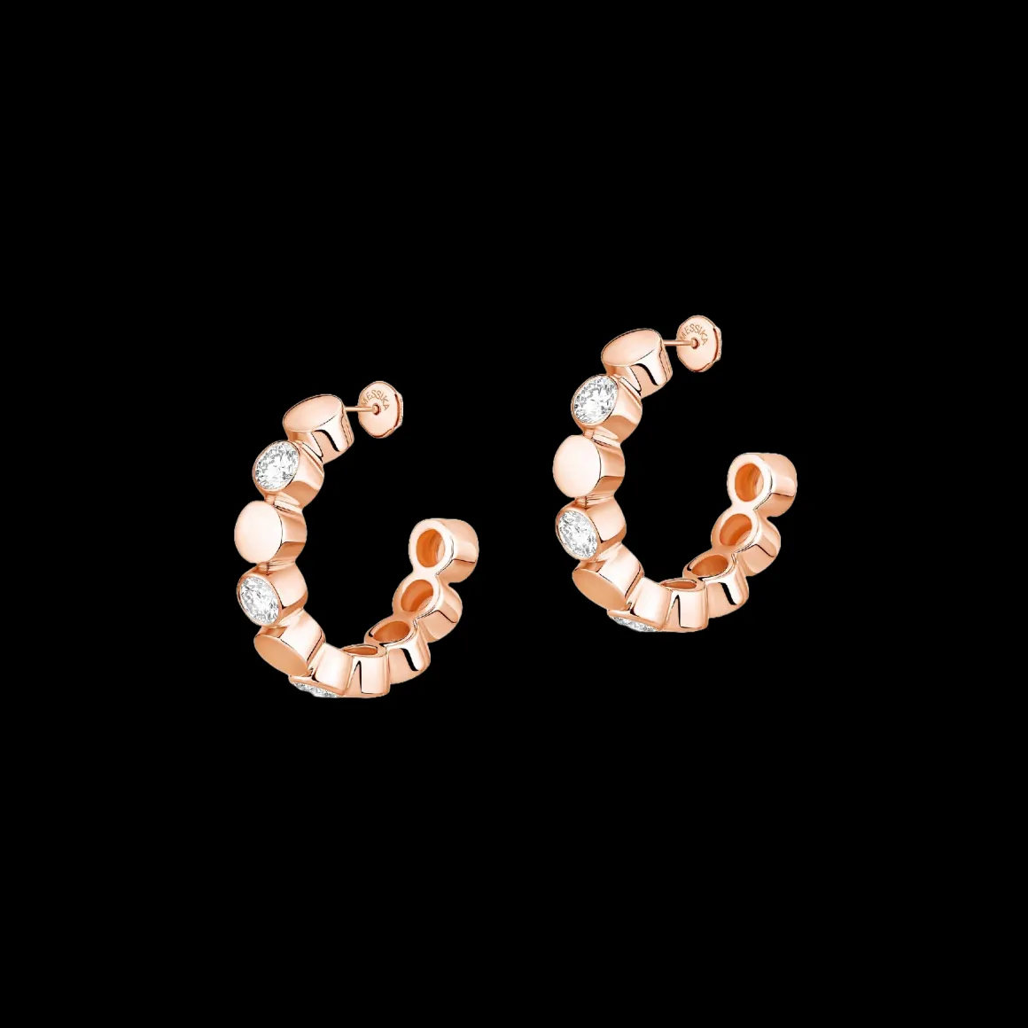 Boucles Mini Créoles D-Vibes d'oreilles Diamant Or Rose