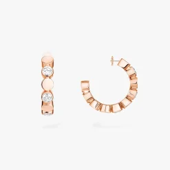 Boucles Mini Créoles D-Vibes d'oreilles Diamant Or Rose