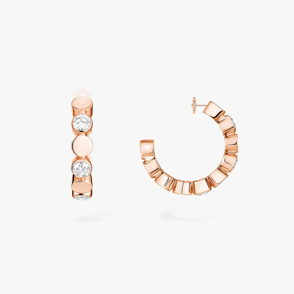 Boucles Mini Créoles D-Vibes d'oreilles Diamant Or Rose