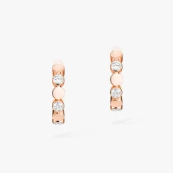 Boucles Mini Créoles D-Vibes d'oreilles Diamant Or Rose
