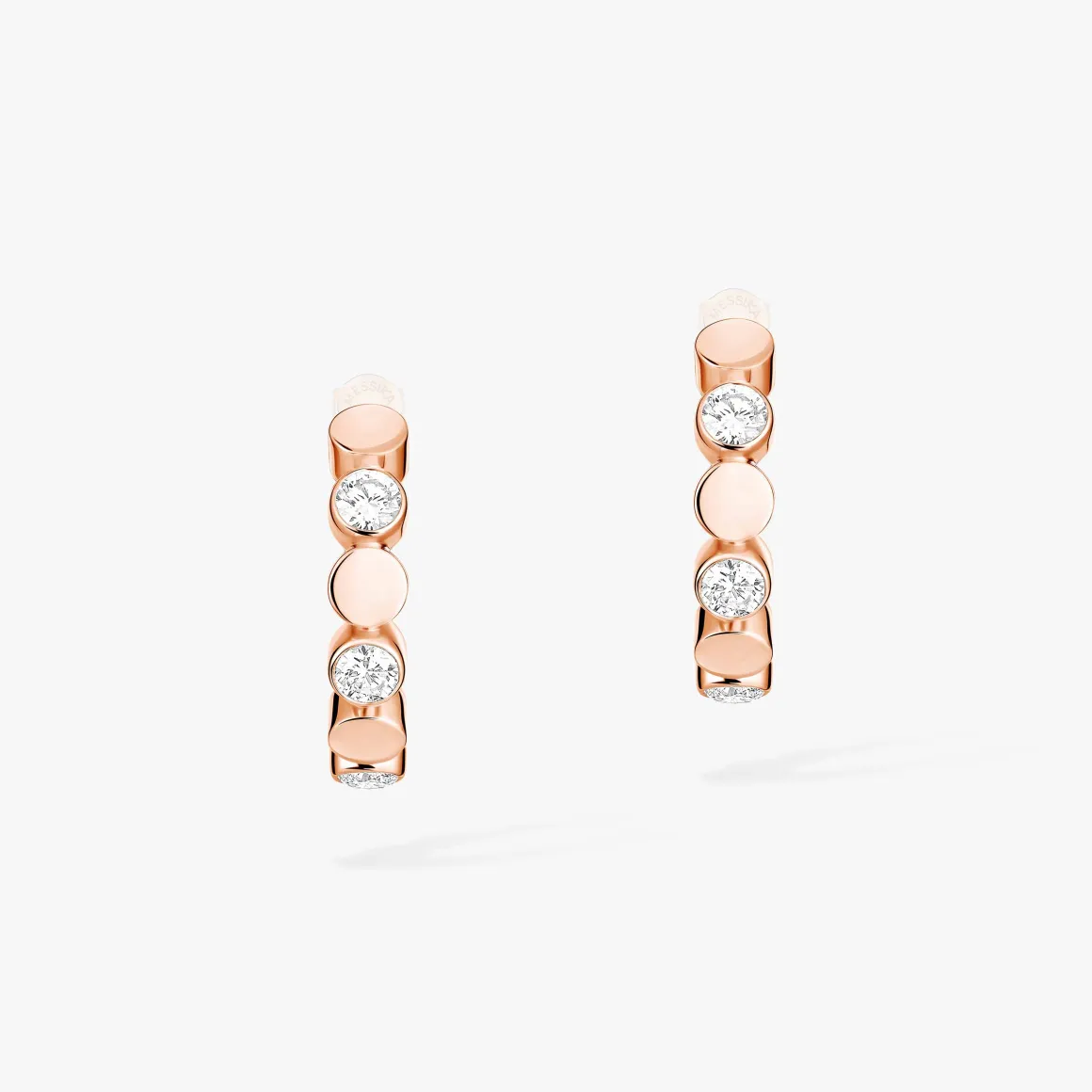 Boucles Mini Créoles D-Vibes d'oreilles Diamant Or Rose