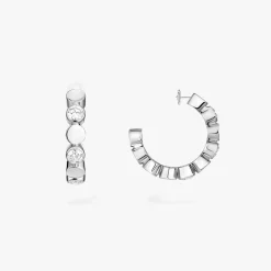 Boucles Mini Créoles D-Vibes d'oreilles Diamant Or Blanc