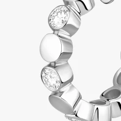 Boucles Mini Créoles D-Vibes d'oreilles Diamant Or Blanc